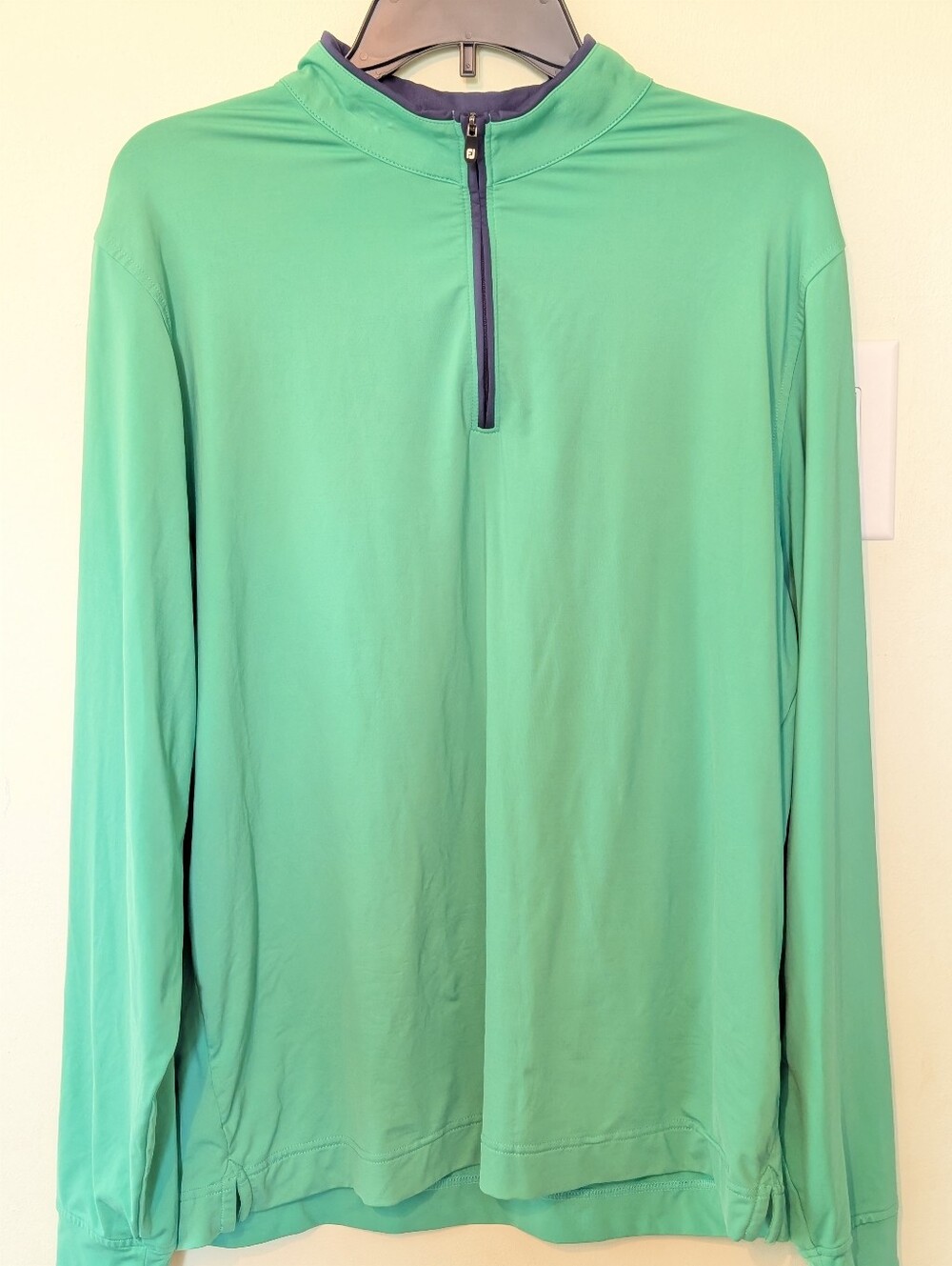 FootJoy Golf Pullover Men's Large Quarter-Zip - Green, Navy,CSC Logo